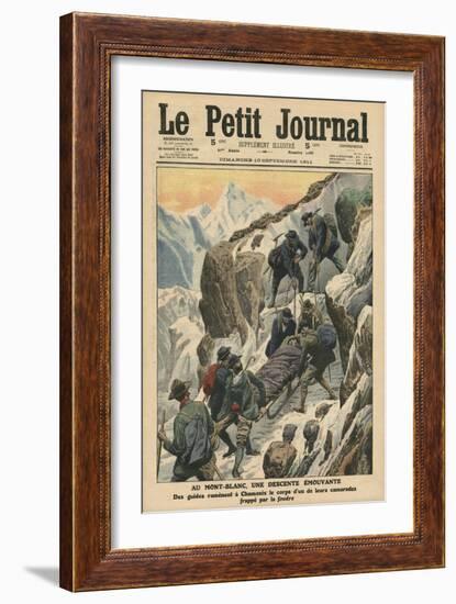 A Moving Descent Down the Mont Blanc-French School-Framed Giclee Print