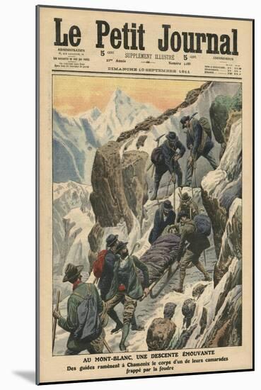 A Moving Descent Down the Mont Blanc-French School-Mounted Giclee Print