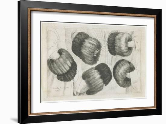 A Muff in Five Views, 1645-1646-Wenceslaus Hollar-Framed Giclee Print