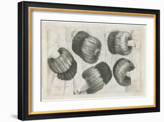 A Muff in Five Views, 1645-1646-Wenceslaus Hollar-Framed Giclee Print