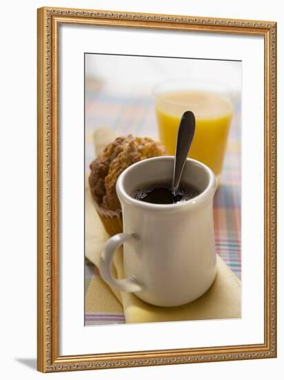 A Mug of Coffee, Muffin and Orange Juice-Foodcollection-Framed Photographic Print