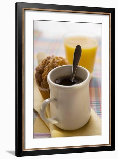 A Mug of Coffee, Muffin and Orange Juice-Foodcollection-Framed Photographic Print