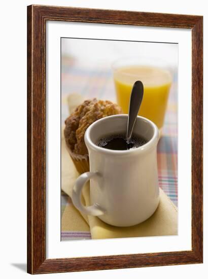 A Mug of Coffee, Muffin and Orange Juice-Foodcollection-Framed Photographic Print