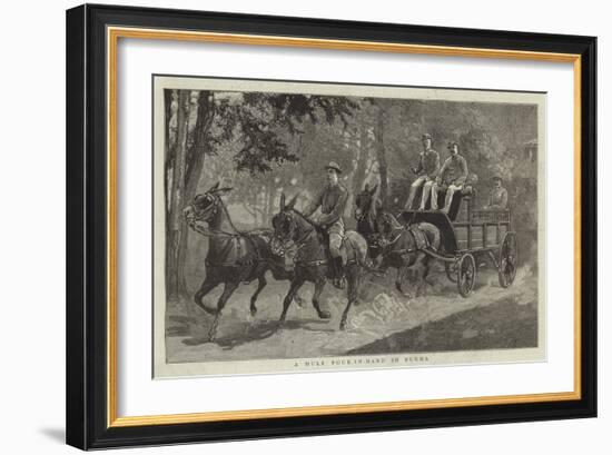 A Mule Four-In-Hand in Burma-null-Framed Giclee Print