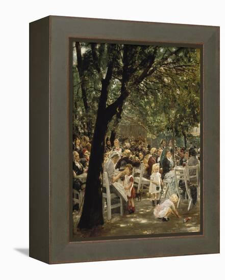 A Munich Beer Garden, 1883/84-Max Liebermann-Framed Premier Image Canvas