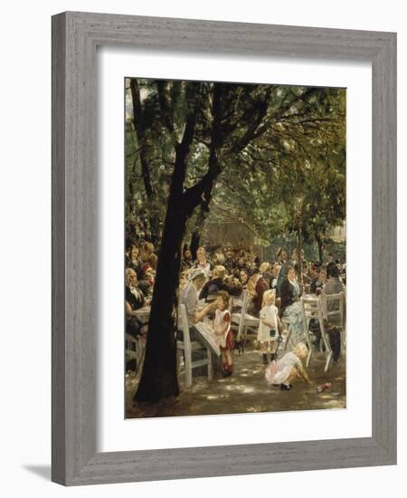 A Munich Beer Garden, 1883/84-Max Liebermann-Framed Giclee Print