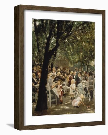 A Munich Beer Garden, 1883/84-Max Liebermann-Framed Giclee Print