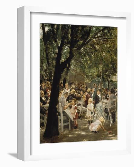 A Munich Beer Garden, 1883/84-Max Liebermann-Framed Giclee Print