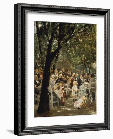 A Munich Beer Garden, 1883/84-Max Liebermann-Framed Giclee Print