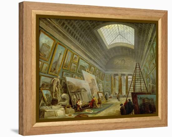 A Museum Gallery of Roman Art-Hubert Robert-Framed Premier Image Canvas