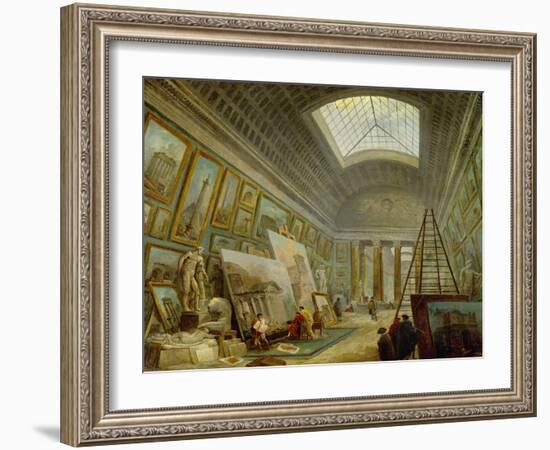 A Museum Gallery of Roman Art-Hubert Robert-Framed Giclee Print