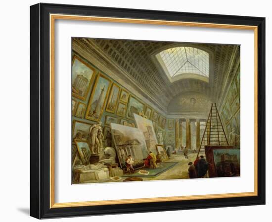 A Museum Gallery of Roman Art-Hubert Robert-Framed Giclee Print