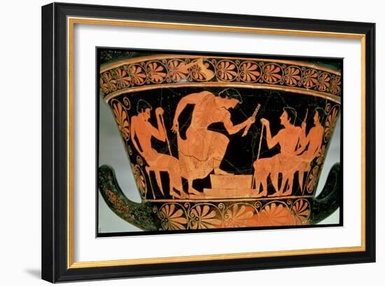 A Musical Contest, Detail from an Attic Red-Figure Calyx-Krater, from Cervetri, circa 510 BC-Euphronios-Framed Giclee Print