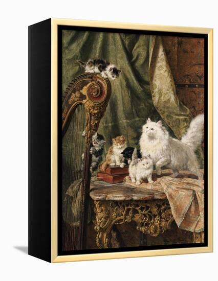 A Musical Interlude, 1897-Henriette Ronner-Knip-Framed Premier Image Canvas