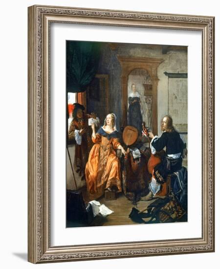 A Musical Party, 1659-Gabriel Metsu-Framed Giclee Print