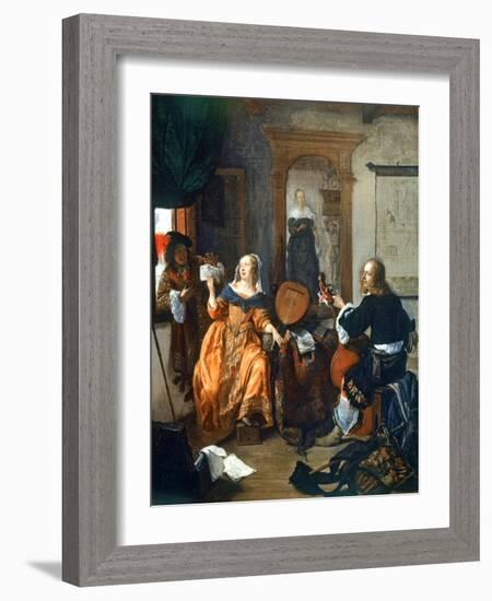 A Musical Party, 1659-Gabriel Metsu-Framed Giclee Print