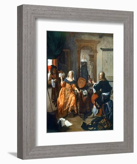 A Musical Party, 1659-Gabriel Metsu-Framed Giclee Print