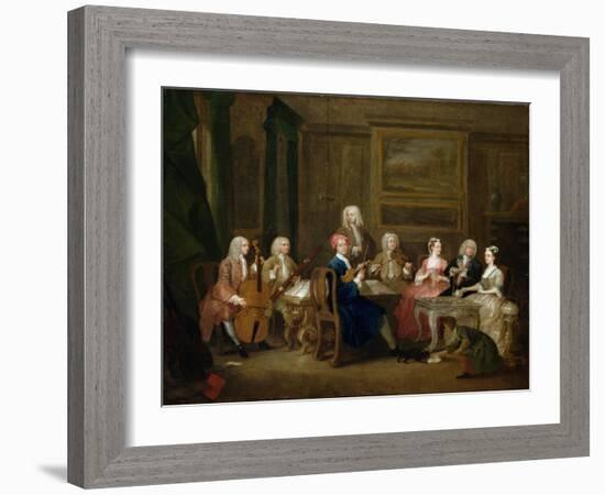 A Musical Party: the Mathias Family, C.1730-William Hogarth-Framed Giclee Print