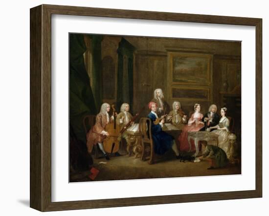 A Musical Party: the Mathias Family, C.1730-William Hogarth-Framed Giclee Print