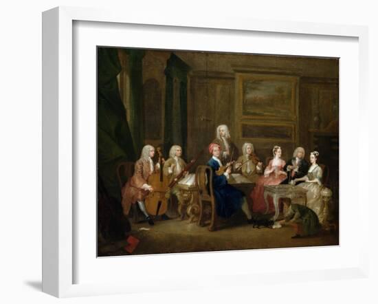 A Musical Party: the Mathias Family, C.1730-William Hogarth-Framed Giclee Print