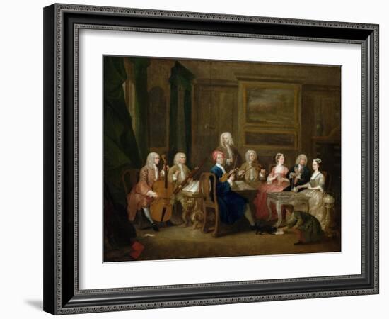 A Musical Party: the Mathias Family, C.1730-William Hogarth-Framed Giclee Print