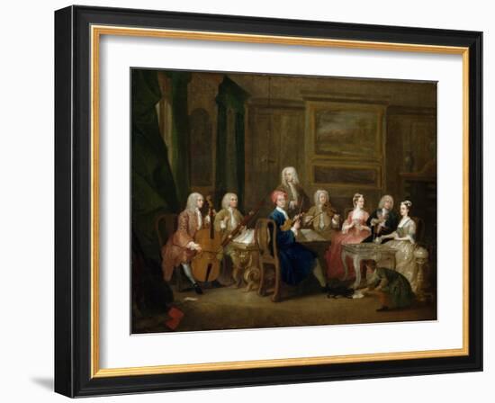 A Musical Party: the Mathias Family, C.1730-William Hogarth-Framed Giclee Print