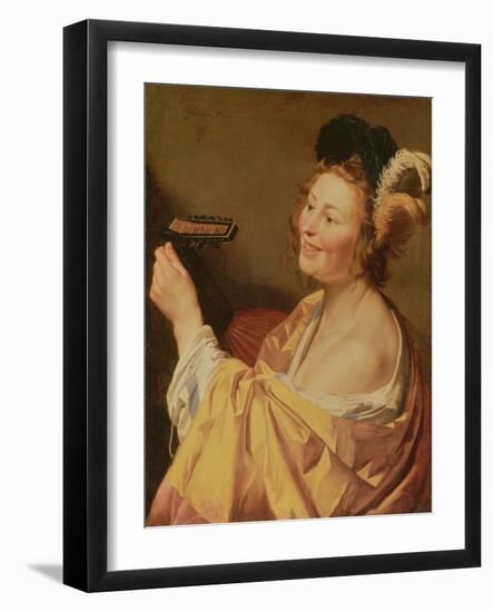 A Musician, 1624 (Oil on Canvas)-Gerrit van Honthorst-Framed Giclee Print