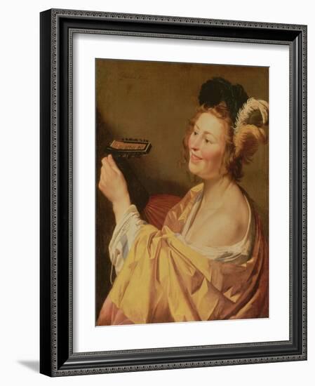 A Musician, 1624 (Oil on Canvas)-Gerrit van Honthorst-Framed Giclee Print