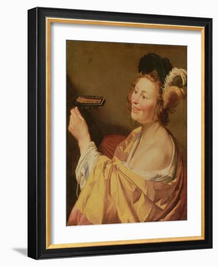 A Musician, 1624 (Oil on Canvas)-Gerrit van Honthorst-Framed Giclee Print