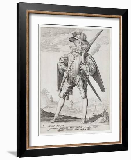 A Musketeer, 1587-Jacques II de Gheyn-Framed Giclee Print