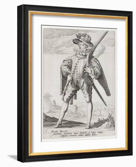 A Musketeer, 1587-Jacques II de Gheyn-Framed Giclee Print