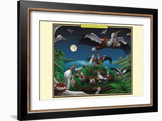 A Mustering of Incan Storks-Richard Kelly-Framed Art Print