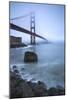 A Mysterious And Foggy Morning At The Golden Gate Bridge In The Early Morning Light-Joe Azure-Mounted Photographic Print