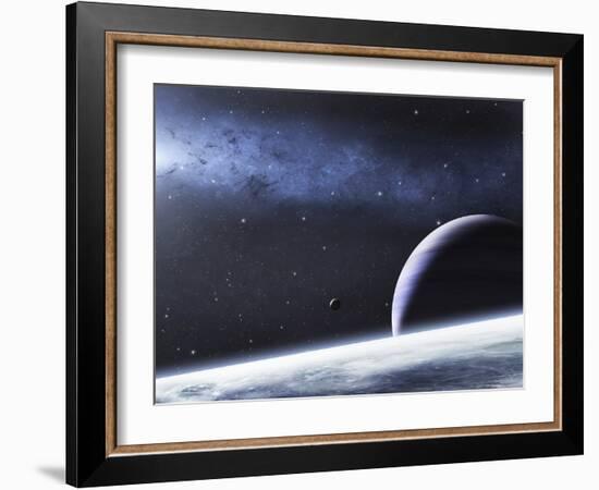 A Mysterious Light Illuminates a Small Nebula and Nearby Planets-Stocktrek Images-Framed Photographic Print