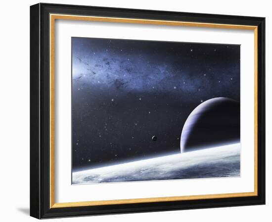 A Mysterious Light Illuminates a Small Nebula and Nearby Planets-Stocktrek Images-Framed Photographic Print