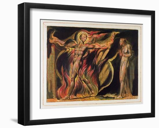 A Naked Man in Flames, Plate 26 from 'Jerusalem', 1804-20-William Blake-Framed Giclee Print