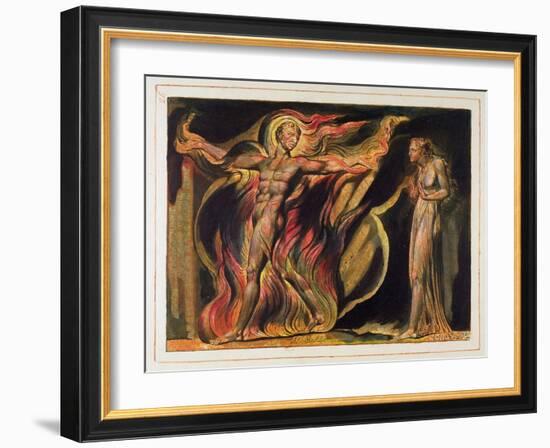 A Naked Man in Flames, Plate 26 from 'Jerusalem', 1804-20-William Blake-Framed Giclee Print