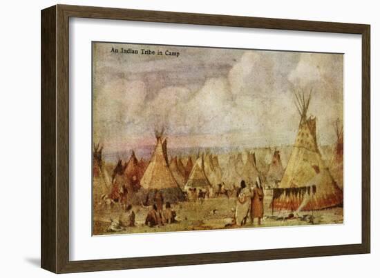 A Native American Camp-Charles Marion Russell-Framed Giclee Print