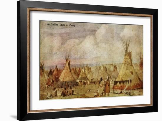 A Native American Camp-Charles Marion Russell-Framed Giclee Print