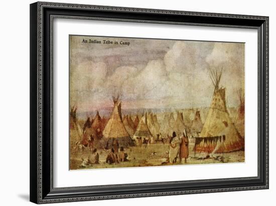 A Native American Camp-Charles Marion Russell-Framed Giclee Print