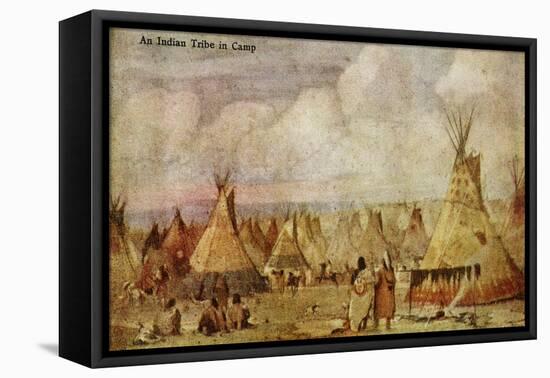 A Native American Camp-Charles Marion Russell-Framed Premier Image Canvas