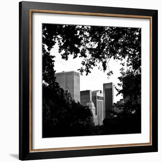 A Natural Heart Formed by Trees Overlooking the Buildings Central Park, Manhattan, New York-Philippe Hugonnard-Framed Photographic Print