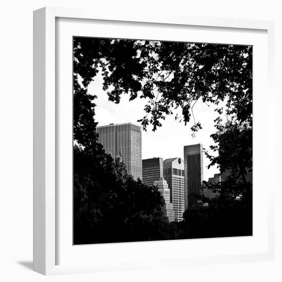 A Natural Heart Formed by Trees Overlooking the Buildings Central Park, Manhattan, New York-Philippe Hugonnard-Framed Photographic Print