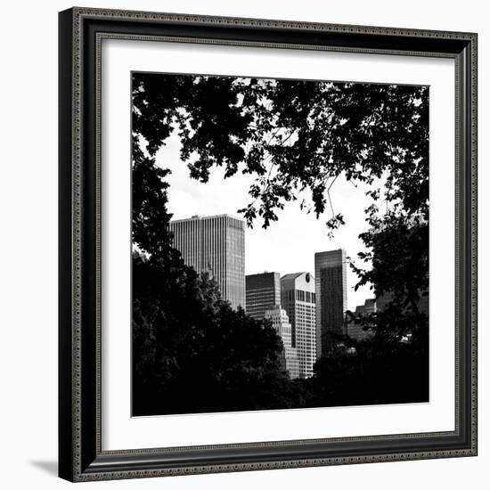 A Natural Heart Formed by Trees Overlooking the Buildings Central Park, Manhattan, New York-Philippe Hugonnard-Framed Photographic Print