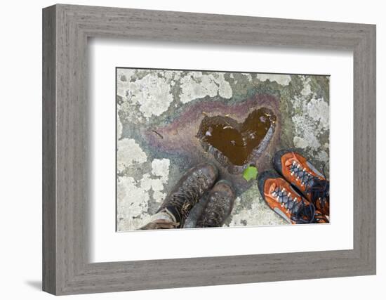 A Natural Pool of Rainwater Forms the Shape of a Heart in Shenandoah National Park, Virginia-Karine Aigner-Framed Photographic Print