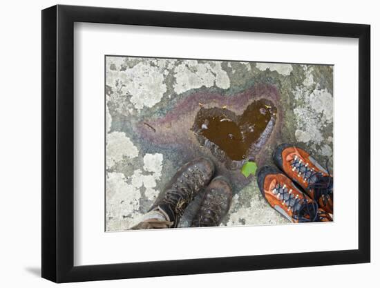 A Natural Pool of Rainwater Forms the Shape of a Heart in Shenandoah National Park, Virginia-Karine Aigner-Framed Photographic Print