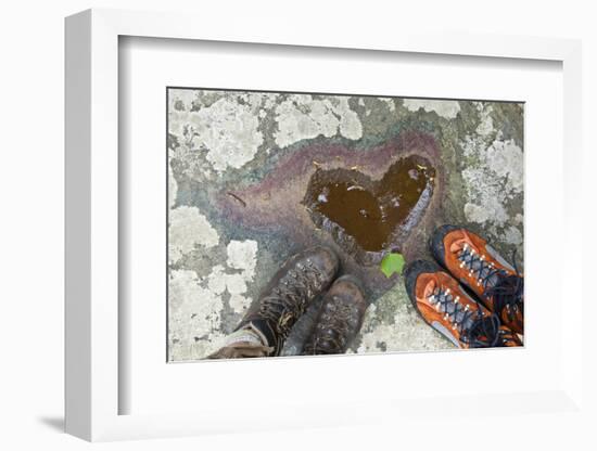 A Natural Pool of Rainwater Forms the Shape of a Heart in Shenandoah National Park, Virginia-Karine Aigner-Framed Photographic Print