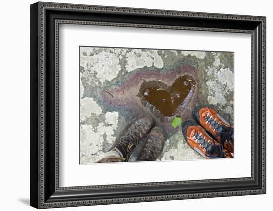 A Natural Pool of Rainwater Forms the Shape of a Heart in Shenandoah National Park, Virginia-Karine Aigner-Framed Photographic Print