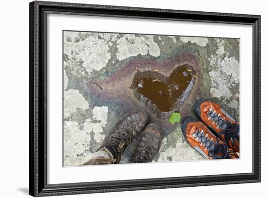 A Natural Pool of Rainwater Forms the Shape of a Heart in Shenandoah National Park, Virginia-Karine Aigner-Framed Photographic Print