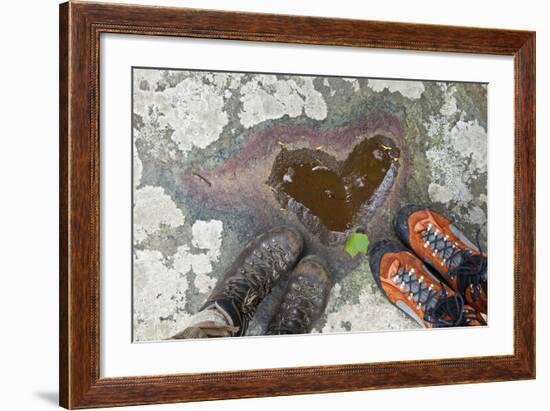 A Natural Pool of Rainwater Forms the Shape of a Heart in Shenandoah National Park, Virginia-Karine Aigner-Framed Photographic Print